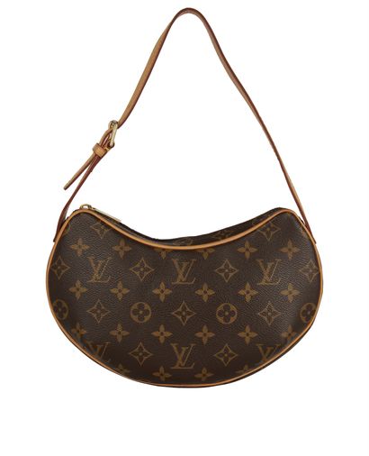 Croissant Shoulder Bag, £995, Handbags, Brown, Coated Canvas/Leather, Front view